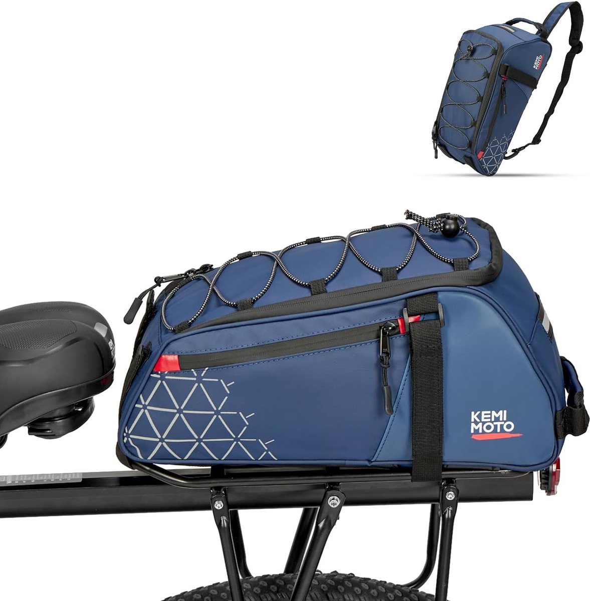 KEMIMOTO 3 IN 1 Gepäckträgertasche, Wasserdicht Fahrradtaschen für