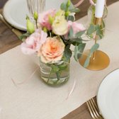 100%Mosel Tafelloper linnenlook, in natuur (28 cm x 5 m), decoratieve tafelband van stof, natuurlijke tafeldecoratie voor verjaardagen en bruiloften, decoratie voor speciale gelegenheden