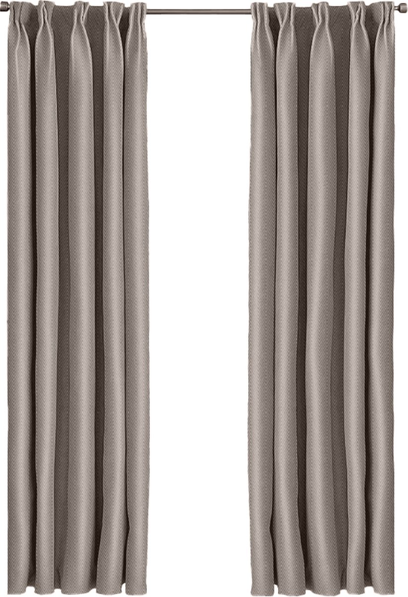 Larson - Luxe hotel blackout gordijn - met ringen - 1.5m x 2.5m - Lichtgrijs - 2 stuks
