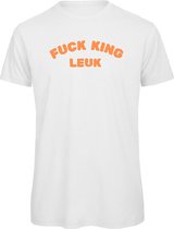 Koningsdag t-shirt wit 3XL - Fuck King leuk - soBAD.| Oranje shirt dames | Oranje shirt heren | Koningsdag | Oranje collectie