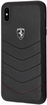 Ferrari Heritage Leather Back Case - Geschikt voor Apple iPhone XS Max (6.5") - Zwart