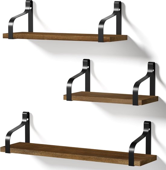 Toski Set van 2 wandplanken, zelfklevend, zonder boren, 23 cm breed