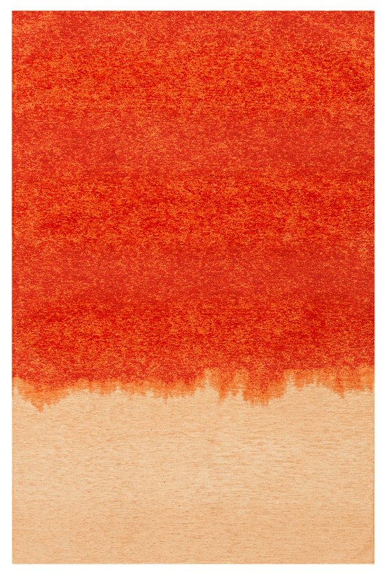 Oranje en beige Storm gradiënt vloerkleed tapijt - 140 x 200 cm