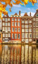 Fotobehang - Houses in Amsterdam 150x250cm - Vliesbehang