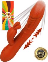 PureVibe® The Magic Pulsing Rabbit - Vibromasseur Tarzan avec effet de poussée - Murmure silencieux et discret - Peach - Vibrateurs pour femmes - Stimulateur de clitoris et de point G - Gode - Toys sexuels