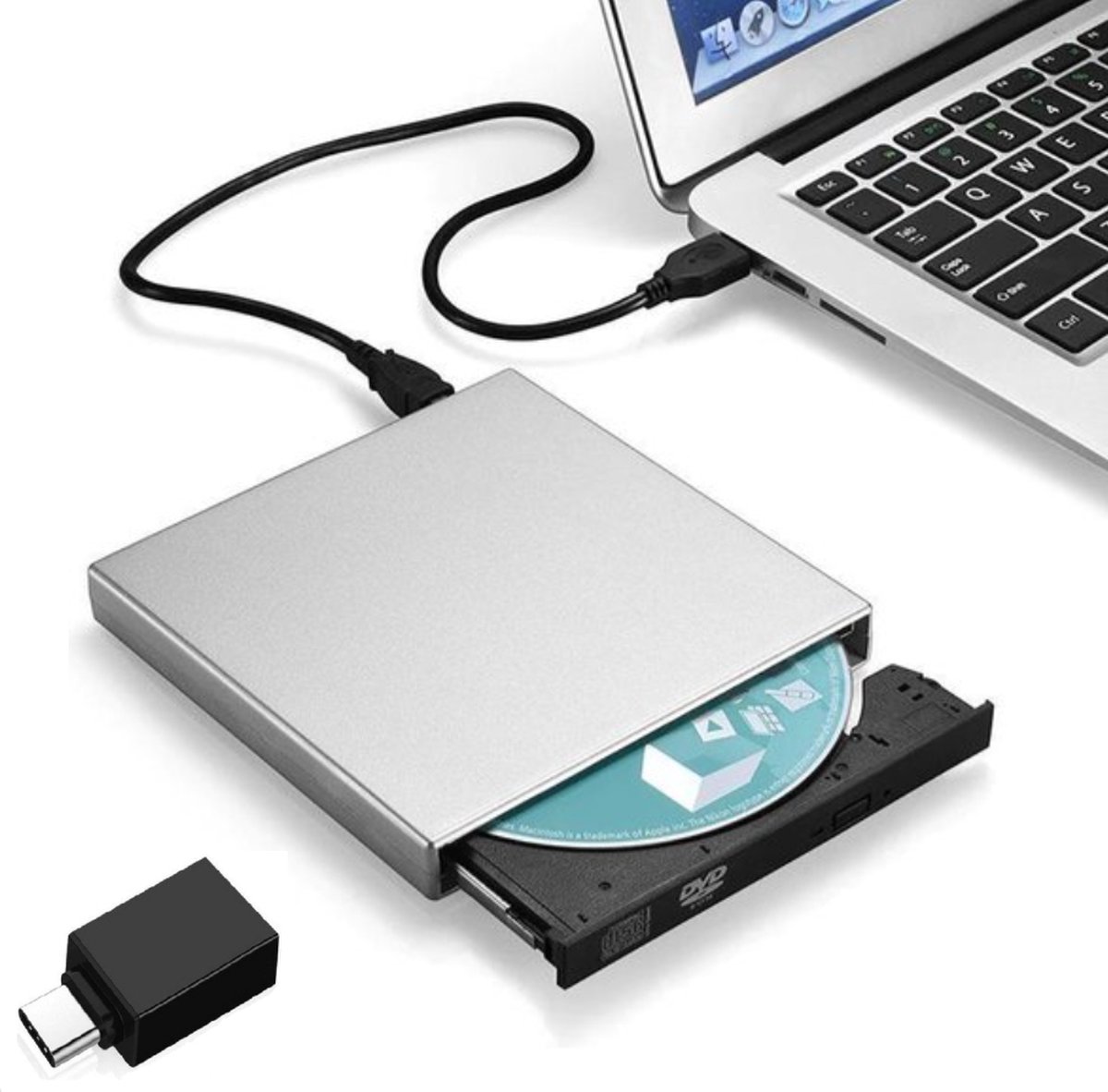 CD-ROM Speler Externe Dvd Usb 2.0 DVD-ROM Drivecd Rw Optische Drive Recorder Draagbare Voor Macbook Laptop Computer Pc Windows 7/8