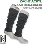 Norfolk - Beenwarmers - Zacht acryl - Ribgebreid - Zacht en Warm - Grijs - 58 cm - Leslie