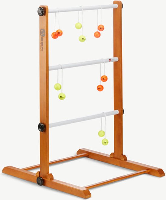 Foto: Prof laddergolf spinladder set van ubergames fluor geel groen echte golf bolas