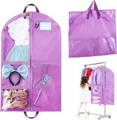 Kinderkledingtas met 5 zakken - Opvouwbare korte jurken, hangende hoes, organisator voor dansers, optredens, wedstrijden, optochten, reizen en meer, kinderkledingtas