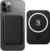 Zybra Premium Magsafe Powerbank 5000mAh - Powerbank iPhone - Magnétique et sans fil - Pour iPhone 12, 13, 14, 15 - Chargeur Magsafe - Zwart