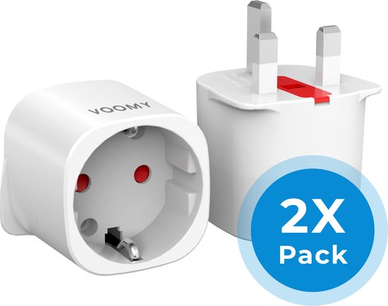 Voomy Travel Plug UK 2x Pack - Prise de voyage Type G