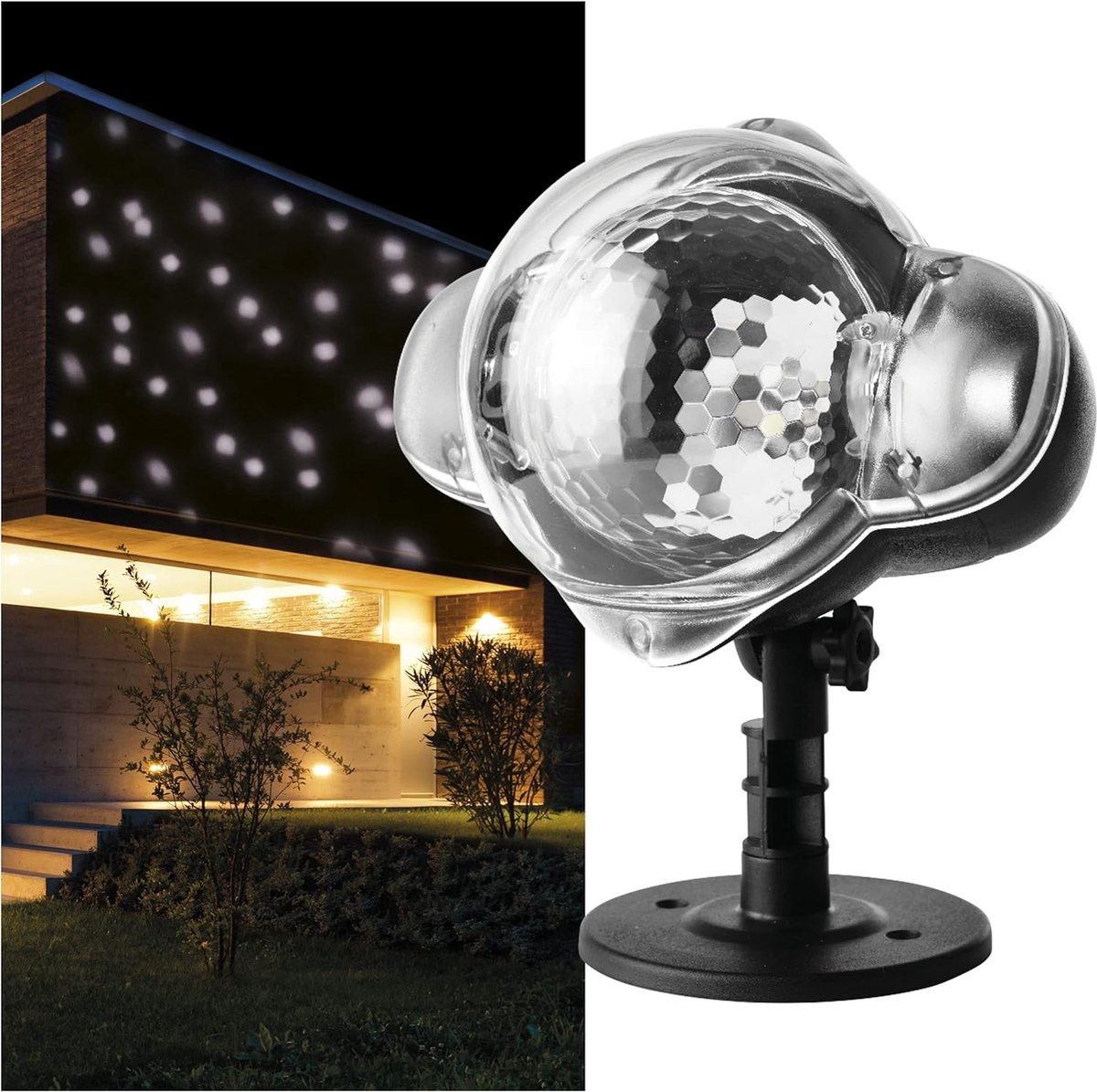 EMOS Decoratieve LED-projector – vallende sneeuwvlokken, voor binnen en buiten, wit, DCPC03