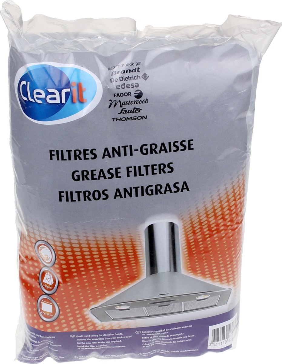 CLEARIT - Filtre Anti-graisse 114x47 140gr - 71S7824