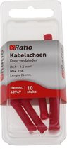 Ratio® Kabelschoen Doorverbinder 0,5-1,5mm² – Stootverbinder – Rood – 10st in blister