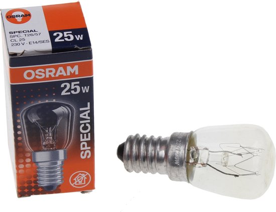 Foto: Osram special koelkastlamp afzuigkap lamp gloeilamp t26 25w e14 warm wit 2700k dimbaar