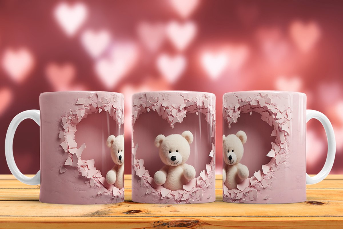 Mok Bear-Teddy love Valentine's Day / Liefde beertje-Teddy Valentijnsdag