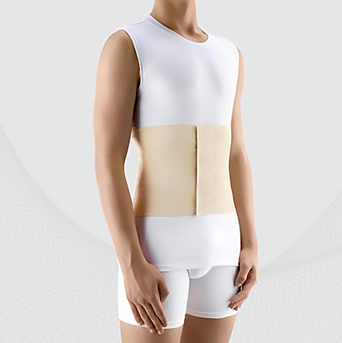 Sluitband - Elastische medische brace - band riem post-operatie met Klittenbandsluiting - maat M - BEIGE