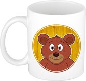 1x Beer beker / mok - 300 ml - beren dieren bekers voor kinderen