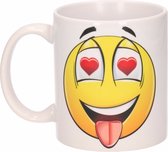 Hartjes ogen smiley mok / beker 300 ml