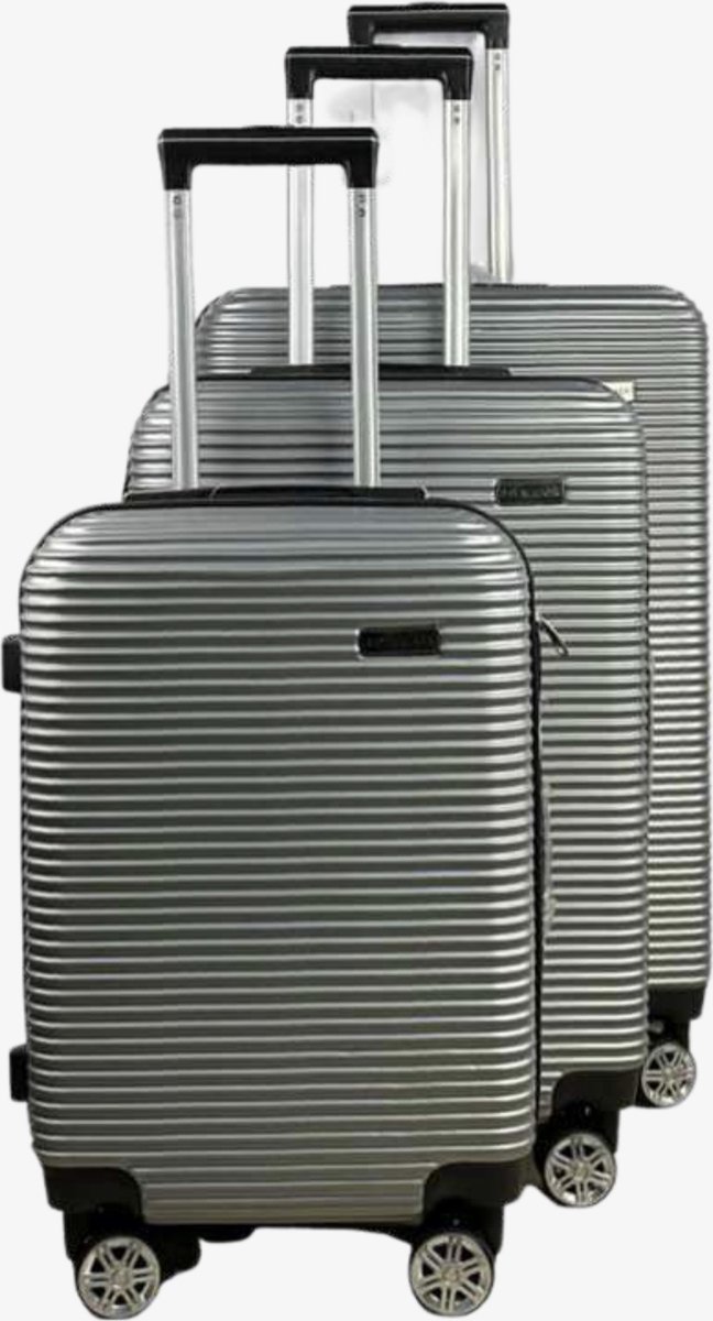 AATravel Kofferset - 3 Delig - Complete Set - 39 L Handbagage + 65 L en 101 L Ruimbagage - Cijferslot - Grijs