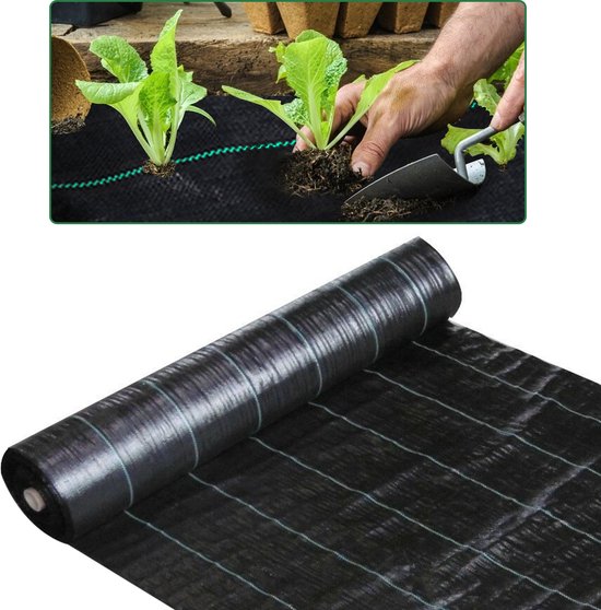 GardenMate Worteldoek 50 G/m² – 2x5 M = 10 M², Anti-onkruid, Waterdoorlatend En UV-bestendig