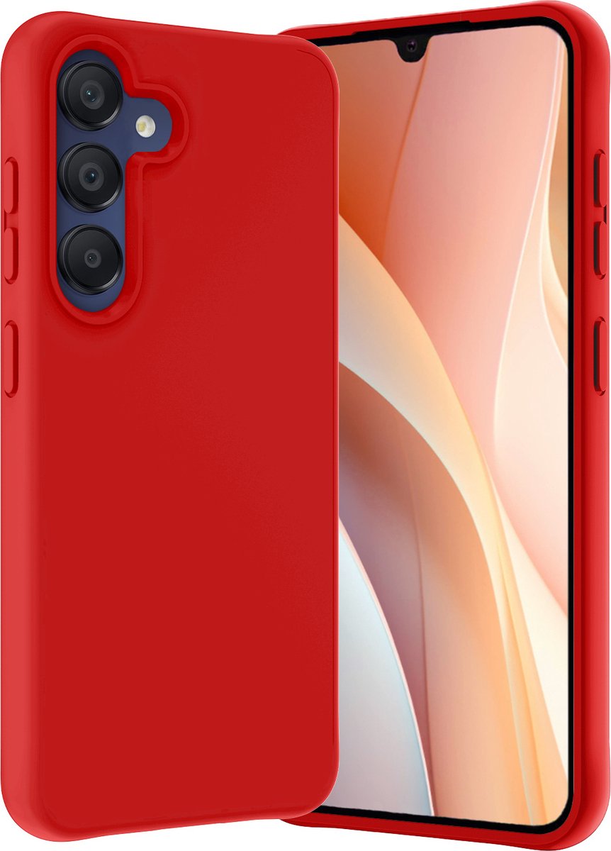 Hoes - Geschikt voor Samsung Galaxy A15 - Sterk & Shockproof - Hoesje Cover - Siliconen Case - Rood