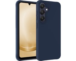 Hoesje Geschikt voor Samsung A25 Hoesje Siliconen Case - Hoes Geschikt voor Samsung Galaxy A25 Hoes Siliconen - Donkerblauw