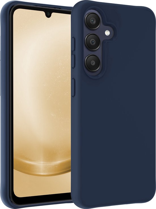 Hoesje Geschikt voor Samsung A25 Hoesje Siliconen Case - Hoes Geschikt voor Samsung Galaxy A25 Hoes Siliconen - Donkerblauw