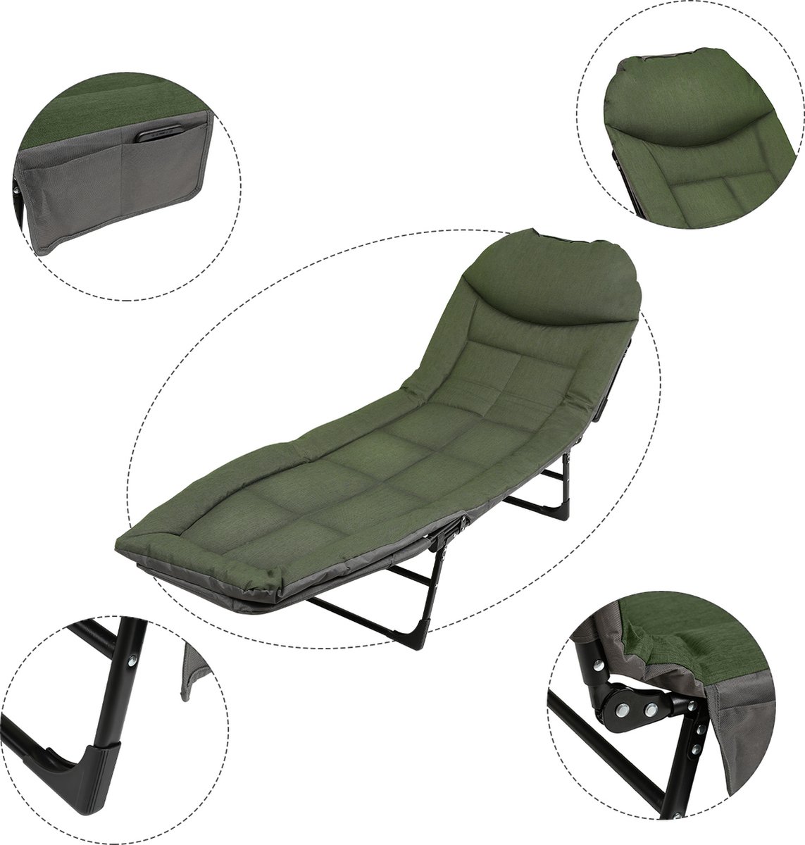 CAO Lit de camp tube pour camping et randonnée