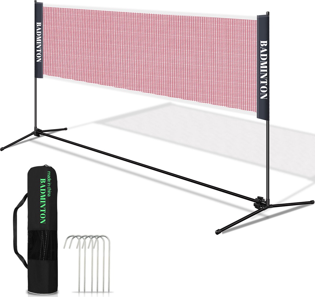 Badmintonnet en Volleybalnet - 410cm - Tennisnet - Multifunctioneel Sport Net - verstelbaar met draagtas - Draagbaar Badminton Net - Merkloos