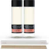 JANZEN Recharge de Parfum Home Coral 58 2-pack Incl. Bâtons gratuits