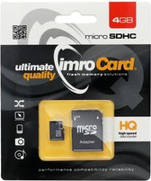 Imro - Carte Micro SD 4 GB - Carte mémoire avec adaptateur - Classe 10 UHS-I