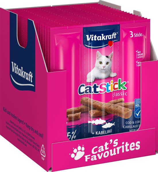 Vitakraft cat-stick mini kabeljauw met tonijn 3 st