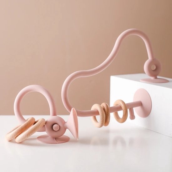 Kinderstoel speelgoed met zuignap - Roze - Speeltje - Baby - Educatief - Montessori - Doolhof - Bijtring - Bijtspeelgoed van Kinder — afbeelding 5