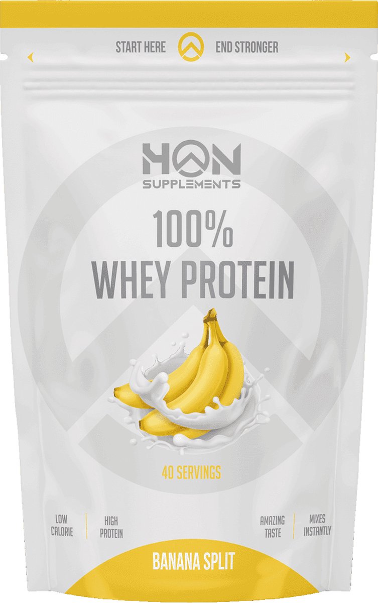 House of Nutrition - 100% Whey Protein (Banana Split - 1000 gram) - Eiwitshake - Eiwitpoeder - Eiwitten - Proteine poeder - 40 shakes
