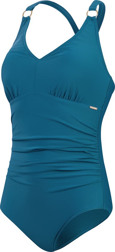 Speedo Shaping V Neck 1 Piece Groen Sportbadpak - Maat 42