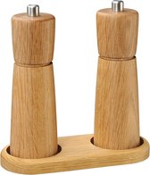 Eiken houten molenonderzetter voor 2 molens | geschikt voor molens tot 6 cm Ø | 17 x 8 x 1,5 cm
