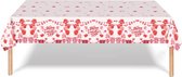 Valentijn Decoratie Tafelkleed Hartjes tafel Kleed Feest Versiering Wit Huwelijks Decoratie 137*274 cm - 2 Stuks