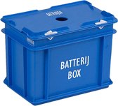 Batterijbox 9 liter 30x20x23,5 cm blauw - Inzamelbox voor lege batterijen