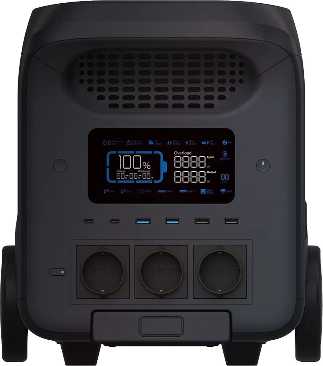 Mestic Power Station MPS-3000 - Nominaal vermogen: 3000 W - LiFePO4 Batterij - Capaciteit: 2560 Wh