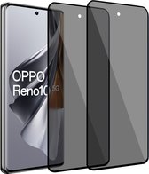 2x Geschikt voor OPPO Reno 10 - Privacy Screenprotector - Beschermglas - Privé GuardCover