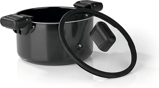 BRA Premiere Braadpan Set Gegoten Aluminium Anti-Aanbak - 5 Delig - Geschikt Voor Inductie - Zwart