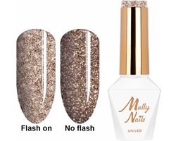 Molly Nails Flashing Lights Serie - Gel Nagellak - Bitter Brown - HEMA/Di-HEMA Vrij - 8g