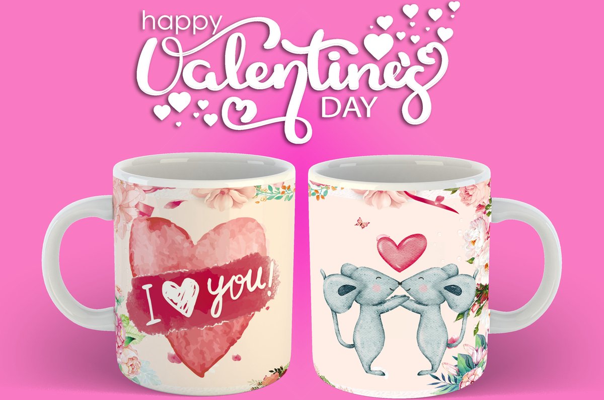 Mok Little Mouses Happy valentines day - Muisjes Valentijnsdag