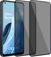 2x Geschikt voor OPPO Reno 8 Lite - Privacy Screenprotector - Beschermglas - Privé GuardCover