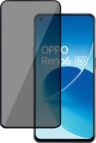 Privé Screenprotector geschikt voor OPPO Reno 6 - Privacy Beschermglas - Privacy Proteqt+