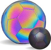 Lichtgevende Voetbal - Glow In The Dark Bal - Bright Colors - Reflecterend - Holografisch - Maat 5