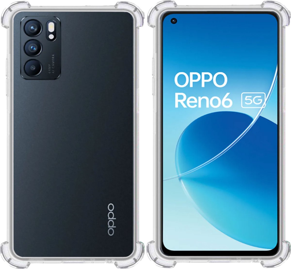 Hoesje geschikt voor OPPO Reno 6 – Extreme Shock Case – Cover Transparant