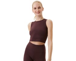 Björn Borg Björn Borg Stockholm Crop Rib Tank - sportshirts - Brown - Vrouwen