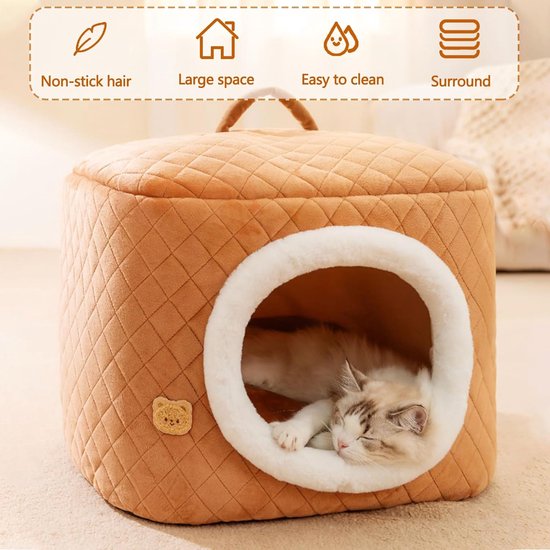 PetNovia Homeoffice Bureau kattenmand - gezellig, stabiel en wasbaar - [40 cm diameter] versterkt nieuw